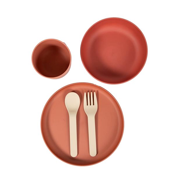 Children's dining set Bo Jungle Dining set 5 pcs CPLA Terracotta .