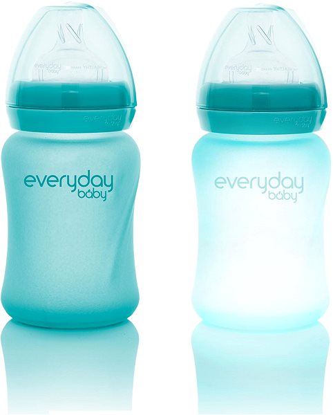 Cumisüveg Everyday Baby Üveg cumisüveg hőmérsékletjelzővel, 150 ml, Turquoise ...