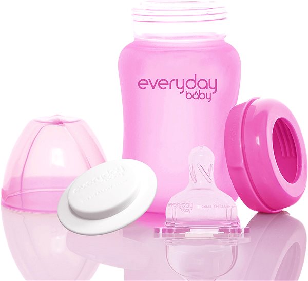 Cumisüveg Everyday Baby Üveg cumisüveg hőmérsékletjelzővel, 150 ml, Pink ...