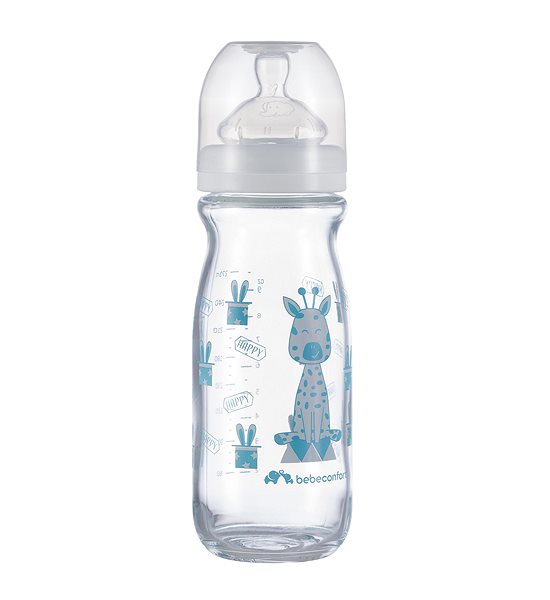 Dojčenská fľaša Bebeconfort Emotion Glass White 270 ml, 0 – 12 m ...