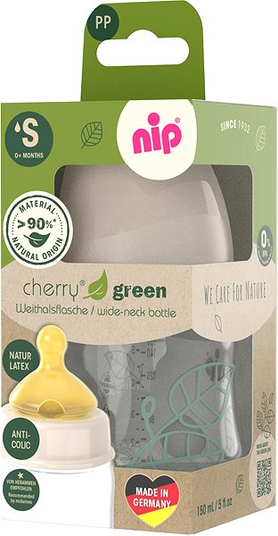 Dojčenská fľaša Nip Cherry Green fľaša široká 150 ml dievča ...