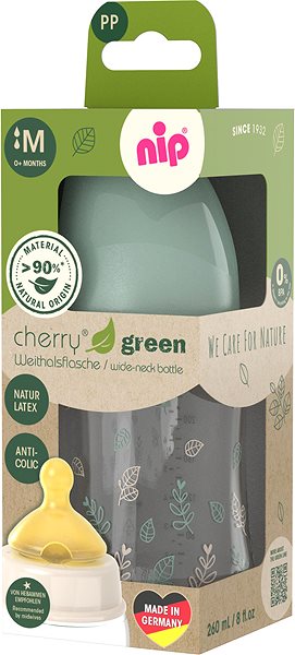 Dojčenská fľaša Nip Cherry Green fľaša široká 260 ml chlapec ...