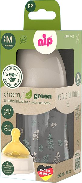 Dojčenská fľaša Nip Cherry Green fľaša široká 260 ml dievča ...