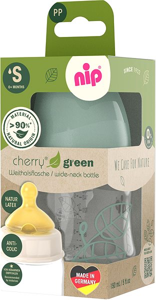 Dojčenská fľaša Nip Cherry Green fľaša široká 150 ml chlapec ...