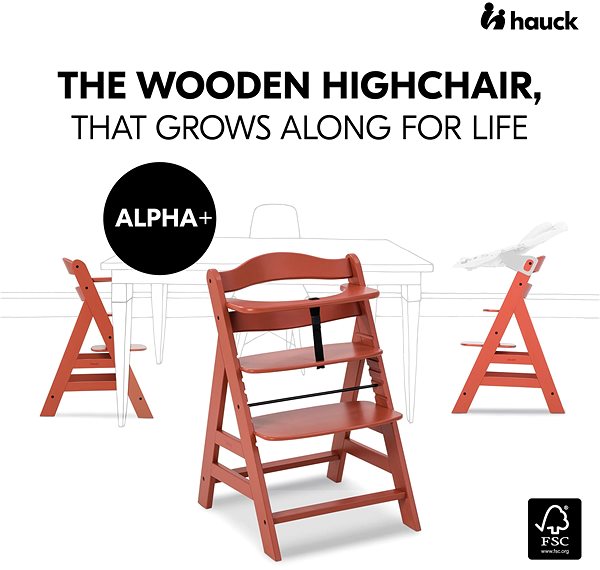 Stolička na kŕmenie Hauck Alpha+ drevená stolička Cork ...