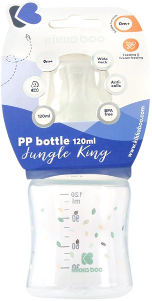Dojčenská fľaša KikkaBoo Fľaša Jungle King 120 ml Mint ...