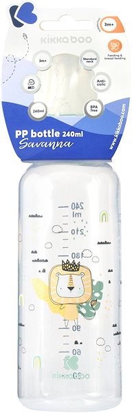 Dojčenská fľaša KikkaBoo Fľaša Savanna 240 ml Mint ...
