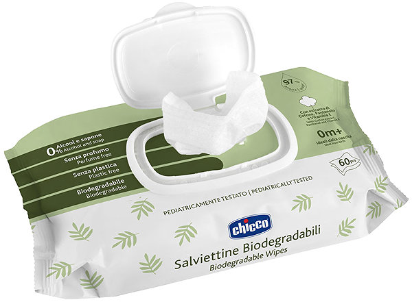 CHICCO Baby Wet Wipes Plastic-free wipes, 60 pcs.