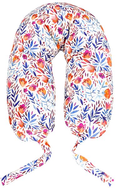 Dojčiaci vankúš Dojčiaci vankúš Satine blue/orange flowers z pamäťovej peny ...