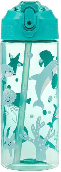 Trinkflasche BAAGL Tritan Trinkflasche mit Strohhalm Delfin 500 ml ...