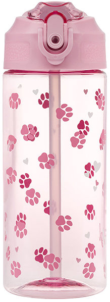 Trinkflasche BAAGL Tritan Trinkflasche mit Strohhalm Pfoten 500 ml ...