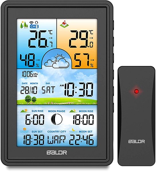 Weather Station Baldr BD-906, black ...