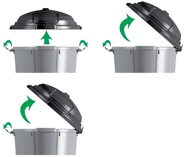Rubbish Bin Bama Container Dado Eco 60 l plastic grey ...