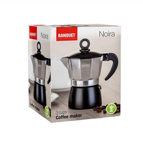 Moka Pot BANQUET NOIRA Coffee Maker 3 Cups ...