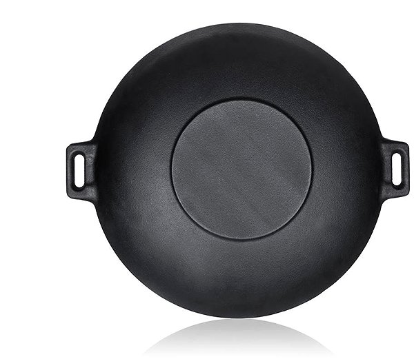 Wok Pan BANQUET Cast iron WOK pan diameter 36,5 cm, black EXCELLENT ...