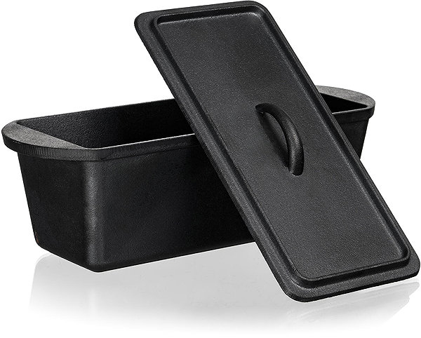 Baking Mould BANQUET Cast iron bread mould EXCELLENT 35 × 13,5 × 14 cm with lid black ...