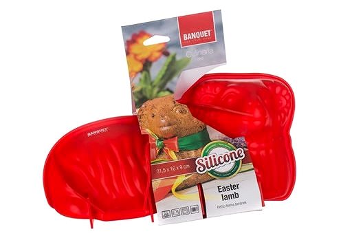 Baking Mould BANQUET CULINARIA Red  Silicone Form of Lamb, 31 x 16 x 9cm Packaging/box