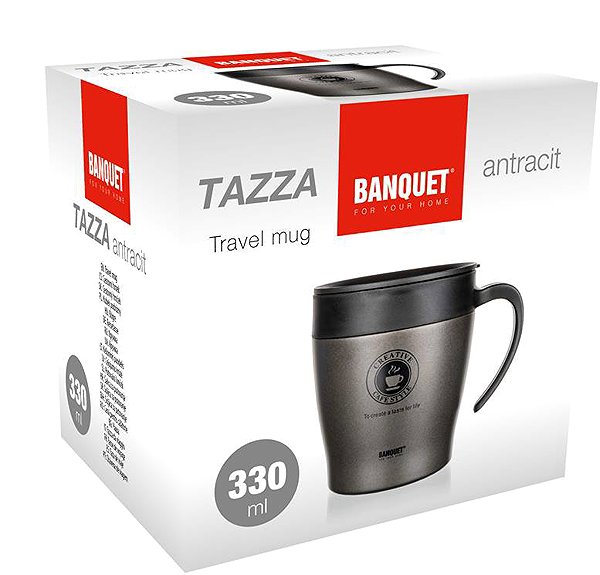 Thermal Mug BANQUET TAZZA Travel thermo mug 330 ml anthracite ...