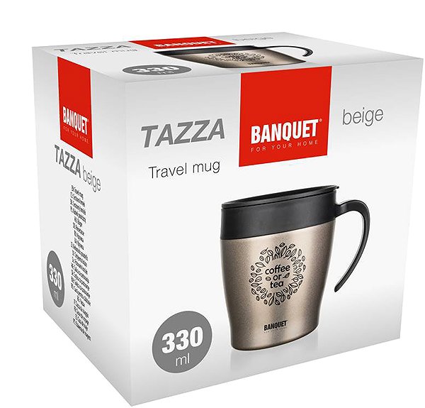 Thermal Mug BANQUET TAZZA Travel thermo mug 330 ml beige ...