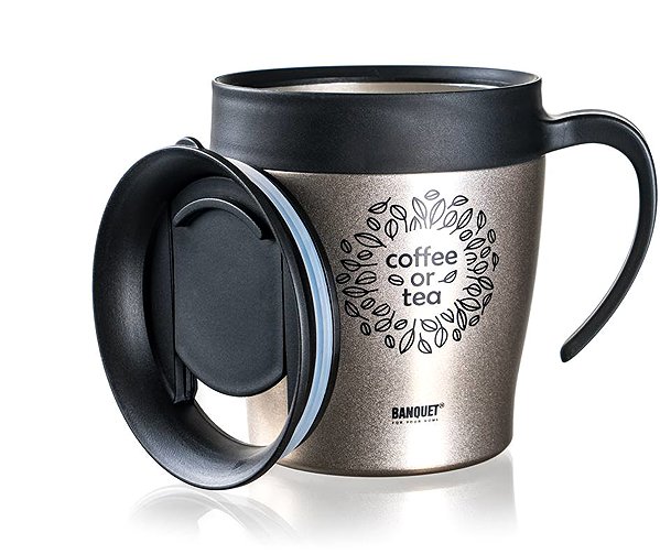 Thermal Mug BANQUET TAZZA Travel thermo mug 330 ml beige ...