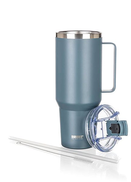 Thermal Mug BANQUET TWAIN Stainless steel thermo mug 1200 ml with handle, dark grey ...