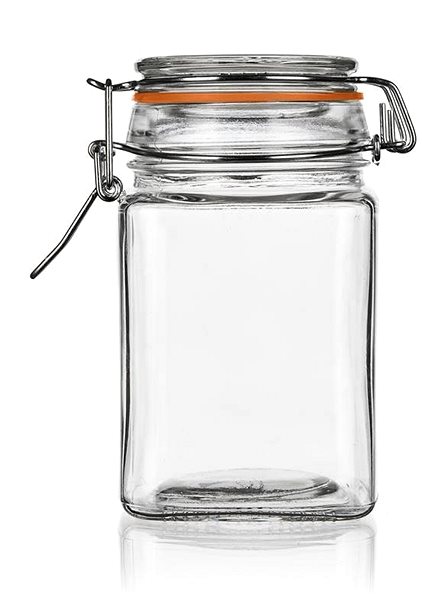 Tárolóedény BANQUET LINA Tárolóüveg, hermetikus, szögletes, 260 ml, narancsszín ...