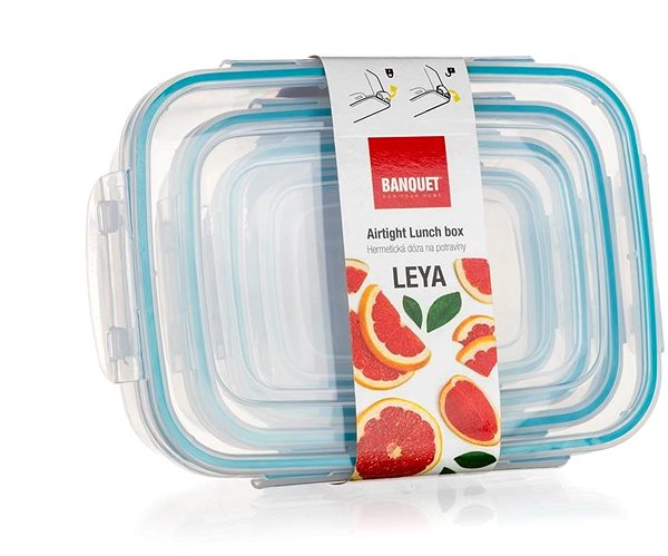 Ételtároló doboz szett BANQUET LEYA Műanyag tálkészlet 0,4/0,8/1,4/2,3 l, 4 db ...