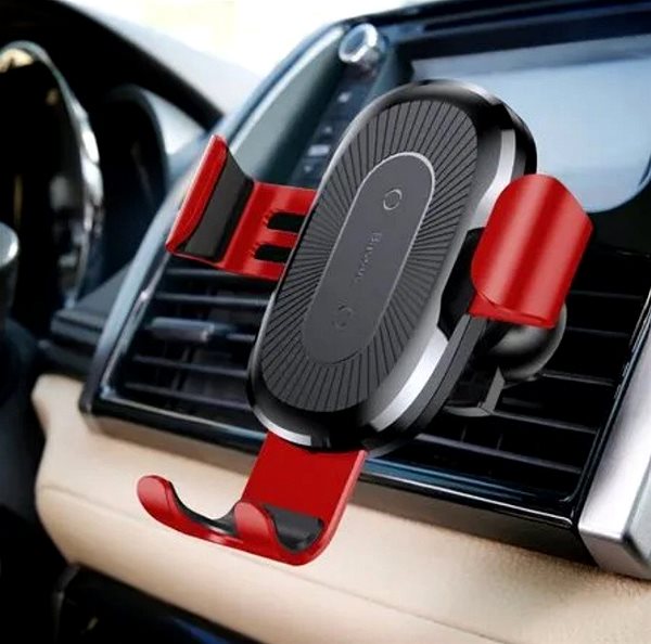 Phone Holder Baseus Wireless Charger Gravity Car Mount Red Lifestyle