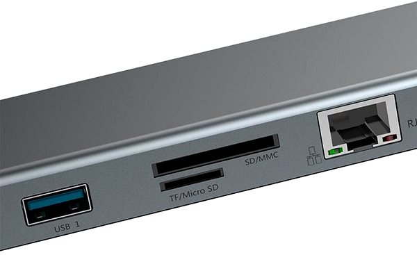 Dokkoló állomás Baseus Enjoyment Series USB-C Notebook HUB Adapter Gray Csatlakozási lehetőségek (portok)