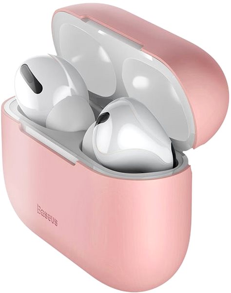 Fülhallgató tok Baseus Super Thin Silica Gel Case Apple AirPods Próhoz - rózsaszín Jellemzők/technológia