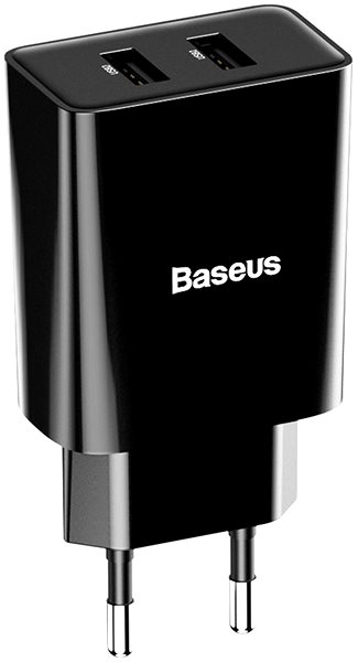 AC Adapter Baseus Speed Mini QC Dual USB Quick Charger 10,5W Black Screen