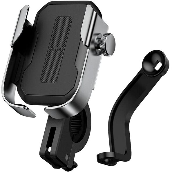 Phone Holder Baseus Armor Motorcycle and Bicycle Holder Silver Lateral view