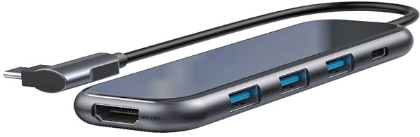 Port Replicator Baseus Multi-functional HUB (USB-C to 3xUSB3.0+HD4K+PD) Grey Bottom side