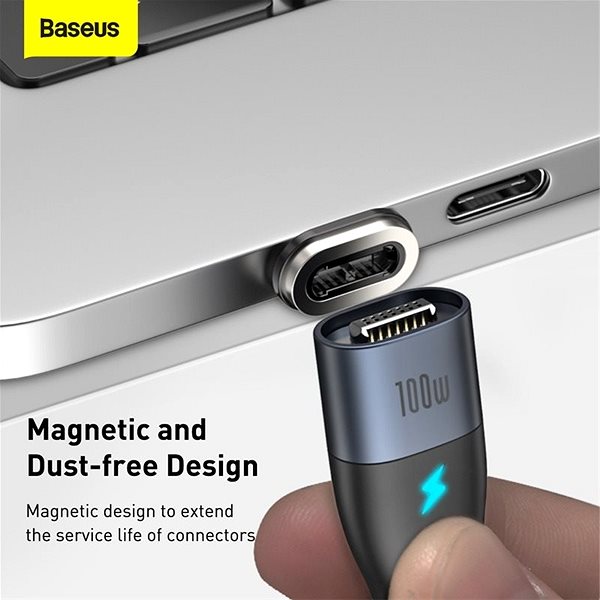 Adatkábel Baseus Zinc Magnetic Safe Fast Charging Data Cable Type-C (USB-C) 100W 1.5 m Black Csatlakozási lehetőségek (portok)