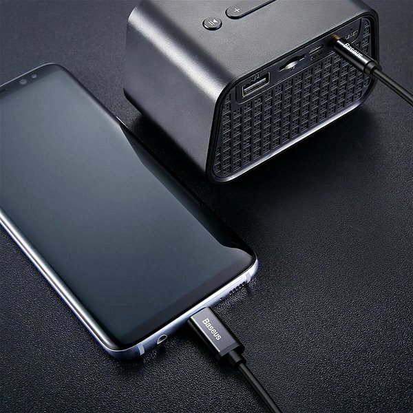 Audio kábel Baseus USB-C to Jack 3,5 mm Audio Cable 1,2 m Black Lifestyle