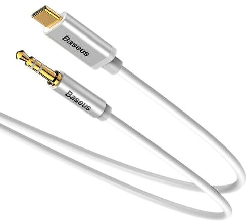 Audio kábel Baseus USB-C - 3,5 mm-es jack audiokábel, 1,2 m, fehér Jellemzők/technológia