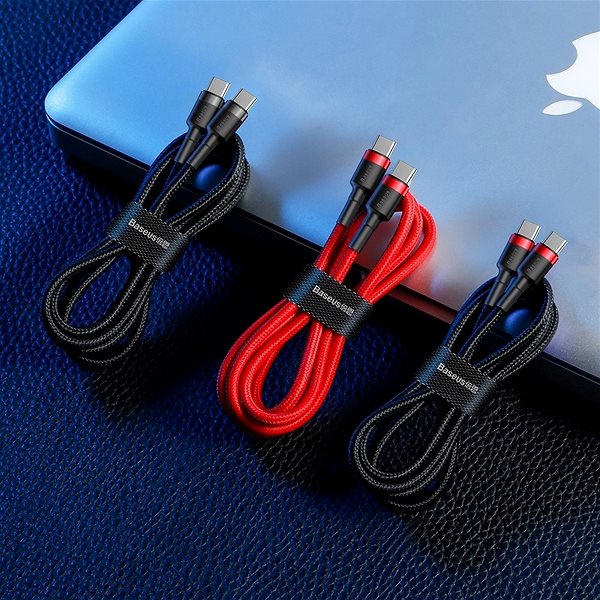 Adatkábel Baseus Flash Charging 60W USB-C Cable 1m gray/black Lifestyle