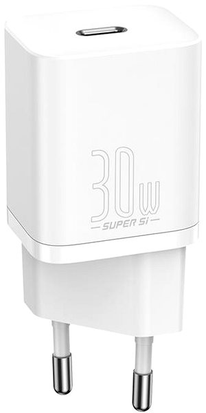 Töltő adapter Baseus Super Si gyorstöltő - IC, 30W, fehér ...