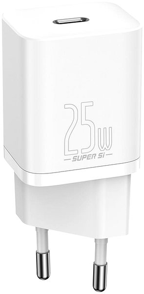 Nabíjačka do siete Baseus Super Si rýchlonabíjačka 1C 25 W EU + kábel Type-C/Type-C 3A 1 m biela ...