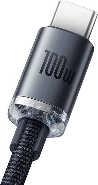Adatkábel Baseus Crystal Shine Series USB-A to USB-C 100W, 1,2m, fekete ...