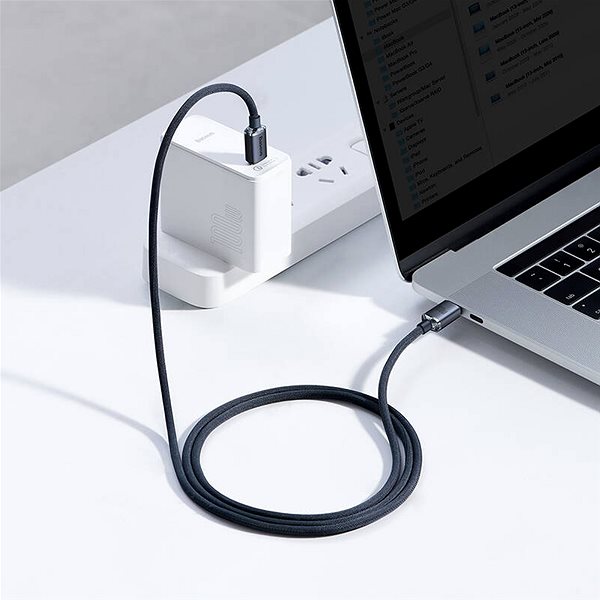 Adatkábel Baseus Crystal Shine Series USB-C to USB-C 100W, 1,2m, fekete ...
