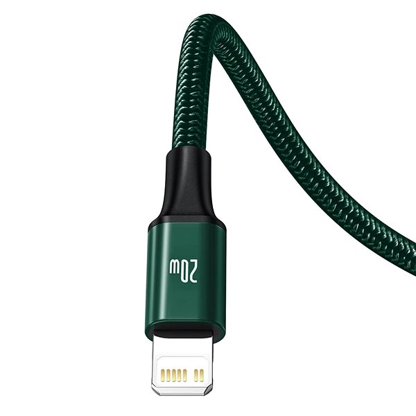 Adatkábel Baseus Rapid Series 3 az 1-ben USB-C (USB-C + Lightning + USB-C) PD 20W, 1,5m, zöld ...