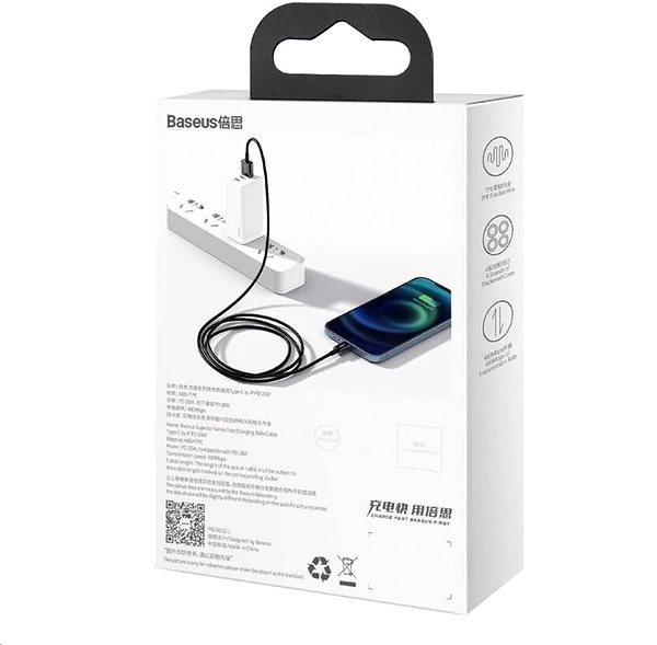 Dátový kábel Baseus Superior Series rýchlonabíjací kábel USB/Lightning 2,4 A 2 m čierny Obsah balenia