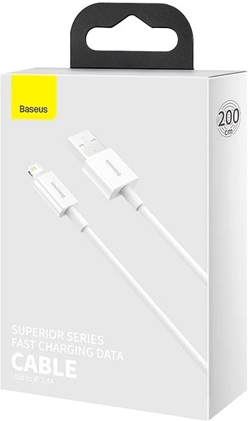 Datový kabel Baseus Superior Series rychlonabíjecí kabel USB/Lightning 2.4A 2m bílá Obal/krabička