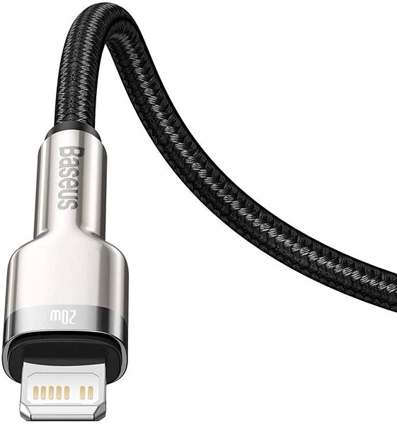 Adatkábel Basesu Cafule Series USB-C to Lightning PD 20W, 0,25m, fekete ...