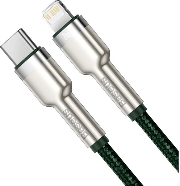 Dátový kábel Basesu Cafule Series nabíjací/dátový kábel USB-C na Lightning PD 20 W 1 m, zelený ...