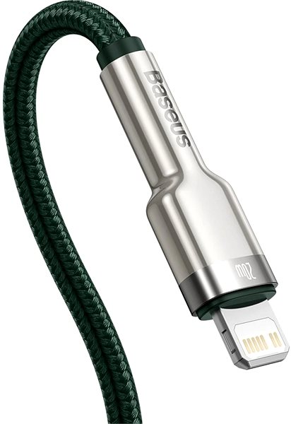 Dátový kábel Basesu Cafule Series nabíjací/dátový kábel USB-C na Lightning PD 20 W 1 m, zelený ...