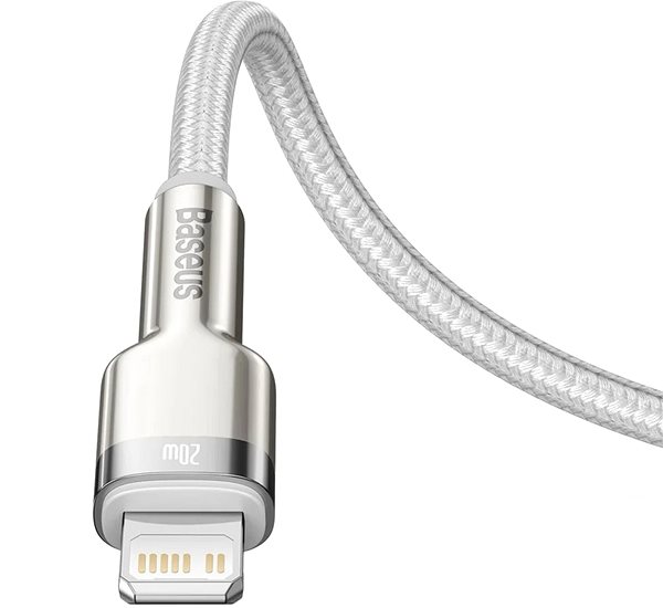 Dátový kábel Basesu Cafule Series nabíjací/dátový kábel USB-C na Lightning PD 20 W 2 m, biela ...