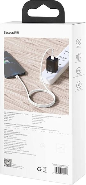 Datový kabel Basesu Cafule Series nabíjecí / datový kabel USB-C na Lightning PD 20W 2m, bílá Obal/krabička