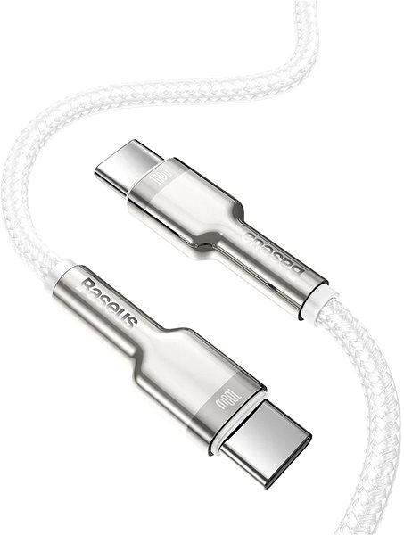 Datenkabel Baseus Cafule Series USB-C Stecker auf USB-C Stecker Lade-/Datenkabel mit Metallklemmen 100 Watt 1 m Seitlicher Anblick